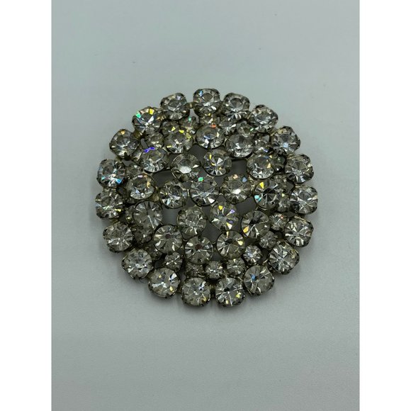 Vintage Unsigned High End Rhodium Plated & Rhinest - Picture 5 of 5